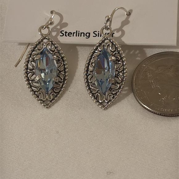 Noa Zuman Sterling Silver and blue Crystal Earrings